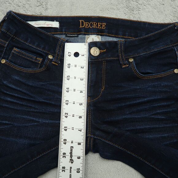 Decree Jeans Junior's Size 5 Blue Low-Rise Legging Denim 31" Inseam Stretch - Picture 8 of 16